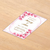 Cherry Blossom Floral Wedding Invitation アクリル招待状 (レイダウン)