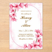 Cherry Blossom Floral Wedding Invitation アクリル招待状 (正面)