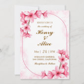 Cherry Blossom Floral Wedding Invitation 招待状 (正面)