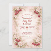 Cherry Blossom Garden 1st Birthday 招待状 (正面)