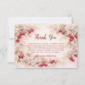 Cherry Blossom Garden Girl 1st Birthday サンキューカード (正面)