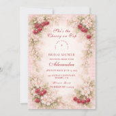 Cherry Blossom Garden Romance Bridal Shower 招待状 (正面)