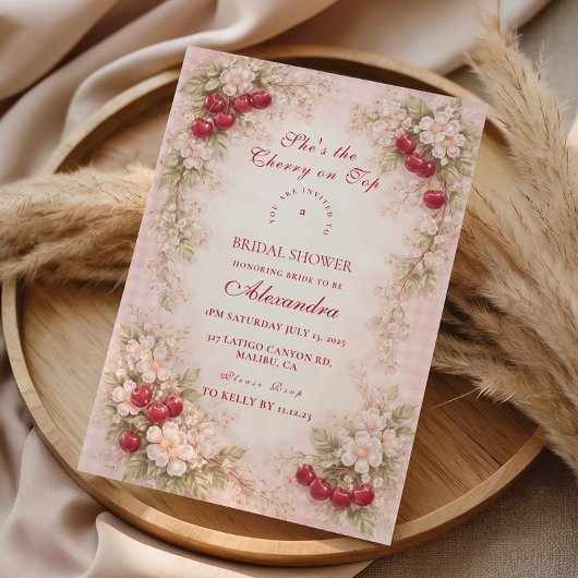 Cherry Blossom Garden Romance Bridal Shower 招待状