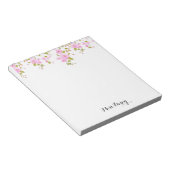 Cherry Blossom Girly Pink Floral Custom  ノートパッド (アングル)