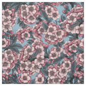 Cherry blossom in pink and blue ファブリック (見本)
