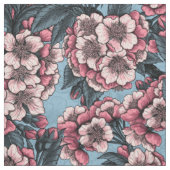 Cherry blossom in pink and blue ファブリック (見本)
