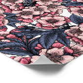 Cherry blossom in pink and blue ポスター (角)