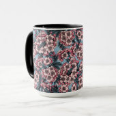 Cherry blossom in pink and blue マグカップ (正面左)
