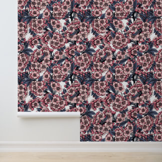 Cherry blossom in pink and blue 壁紙