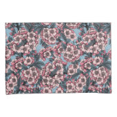 Cherry blossom in pink and blue 枕カバー (正面右)