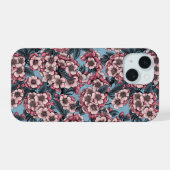 Cherry blossom in pink and blue iPhone 15ケース (裏面横)