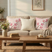 Cherry Blossom Japanese Sakura Throw Pillow クッション