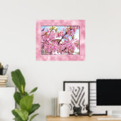 Cherry blossom "Kawazu-Zakura" ポスター (ホームオフィス)