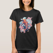 Cherry Blossom Koi Carp Fish Japanese Sakura Graph Tシャツ (正面)