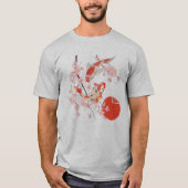 Cherry Blossom Koi Carp Fish Japanese Sakura Graph Tシャツ (正面)
