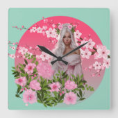 Cherry Blossom Maiden Wall Clock  スクエア壁時計 (正面)