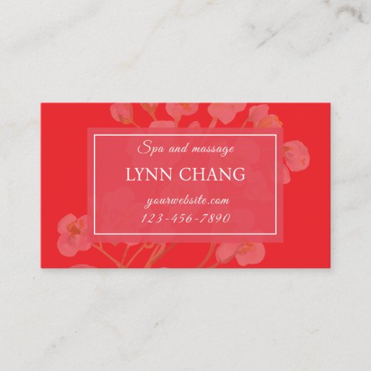 Cherry Blossom Massage Spa Business Card 名刺 (正面)