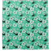 CHERRY BLOSSOM  (MINT) Shower Curtain シャワーカーテン (正面)