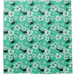 CHERRY BLOSSOM  (MINT) Shower Curtain シャワーカーテン