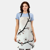 Cherry Blossom Moon Minimal Pattern エプロン (着用した状態)