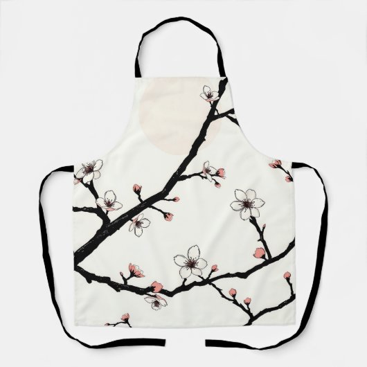 Cherry Blossom Moon Minimal Pattern エプロン (正面)