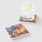 Cherry Blossom Night in Old Japan ストーンコースター (横)