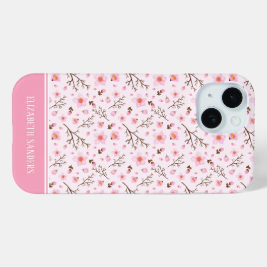 Cherry Blossom Pattern in pink tones Case-Mate iPhoneケース (裏面 (横))