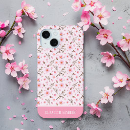 Cherry Blossom Pattern in pink tones iPhone 15ケース