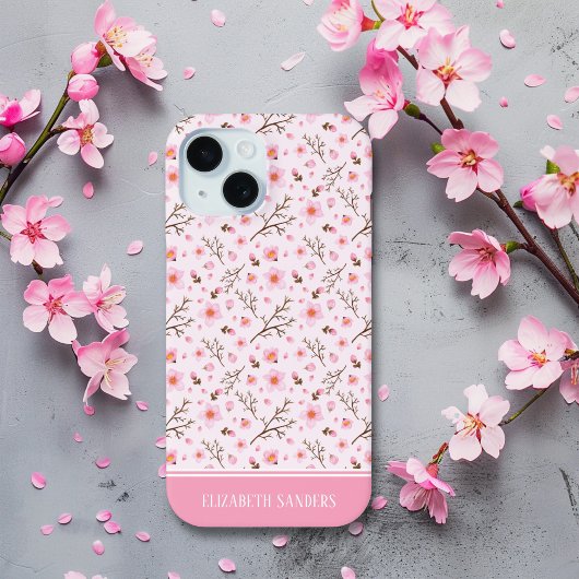 Cherry Blossom Pattern in pink tones Case-Mate iPhoneケース