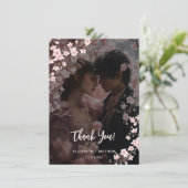Cherry Blossom Photo Wedding Thank You サンキューカード (スタンド正面)
