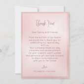 Cherry Blossom Photo Wedding Thank You サンキューカード (裏面)