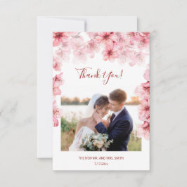 Cherry Blossom Photo Wedding Thank You Card サンキューカード