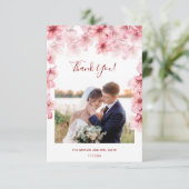 Cherry Blossom Photo Wedding Thank You Card サンキューカード (スタンド正面)