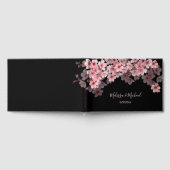 Cherry Blossom Pink Black Wedding ゲストブック (全面)