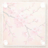 Cherry Blossom Pink Coaster – Sakura Floral Aesthe ガラスコースター (裏面)