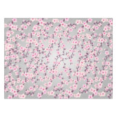 Cherry Blossom Pink Gray Floral テーブルクロス (正面(横))