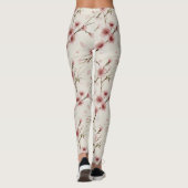 Cherry Blossom Pink Japanese Floral Pattern レギンス (裏面)