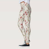 Cherry Blossom Pink Japanese Floral Pattern レギンス (左)