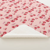 Cherry Blossom Pink Pattern Sherpa Fleece Blanket シェルパブランケット (3/4)