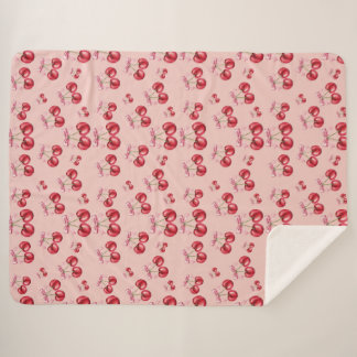 Cherry Blossom Pink Pattern Sherpa Fleece Blanket シェルパブランケット