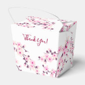 Cherry Blossom Pink White Custom Wedding  フェイバーボックス (裏面サイド)