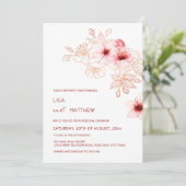 Cherry Blossom Pink White Wedding 招待状 (スタンド正面)