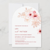 Cherry Blossom Pink White Wedding 招待状 (正面)