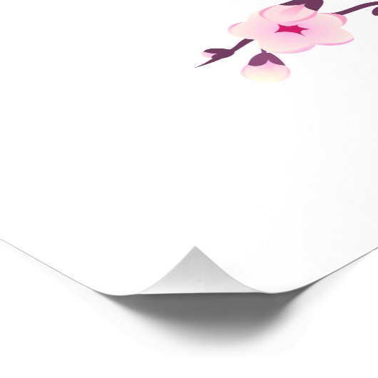 Cherry Blossom Pink White Wedding Guestbook  ポスター (コーナー)