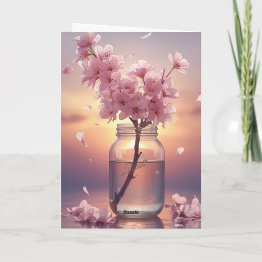 Cherry Blossom Postcard - Elegant Hand-Drawn Sakur カード (裏面)