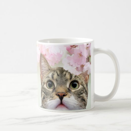 Cherry Blossom Princess Japanese With Cat コーヒーマグカップ (右)