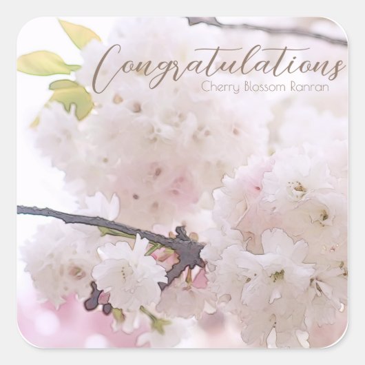 Cherry Blossom "Ranran" スクエアシール (正面)