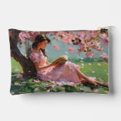 Cherry Blossom Reading Girl Pouch アクセサリーポーチ (裏面)