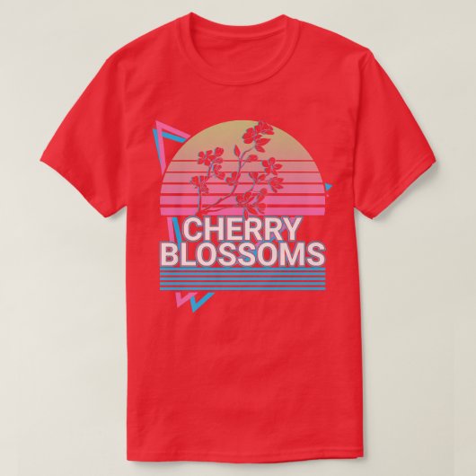 Cherry Blossom Retro  Tシャツ (デザイン正面)