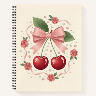 Cherry Blossom Ribbon Spiral Notebook ノートブック